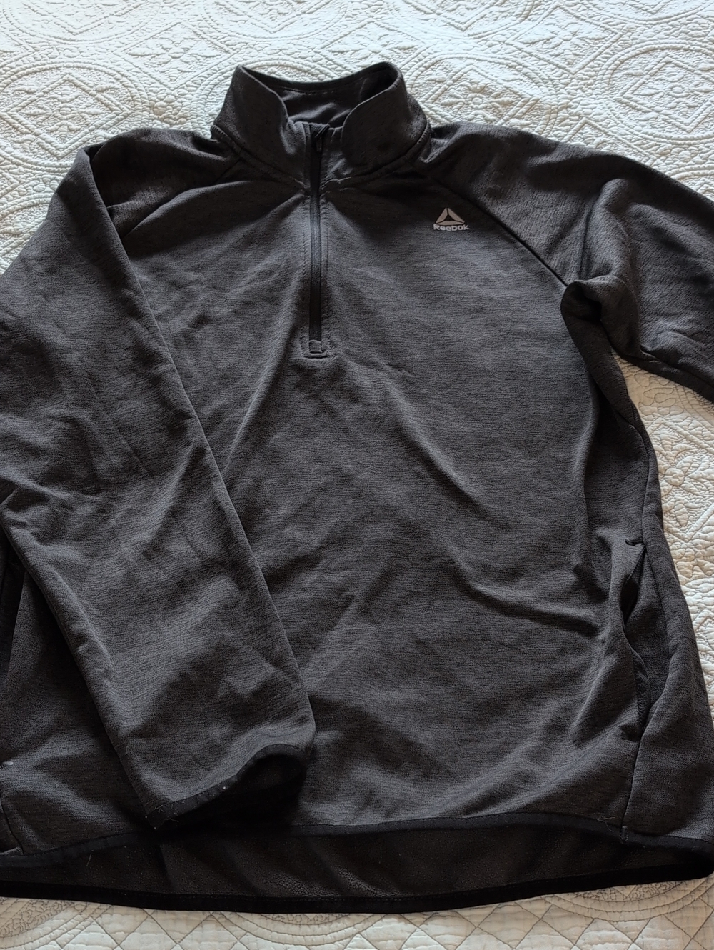 Reebok Men's Charcoal Gray Half-Zip Pullover